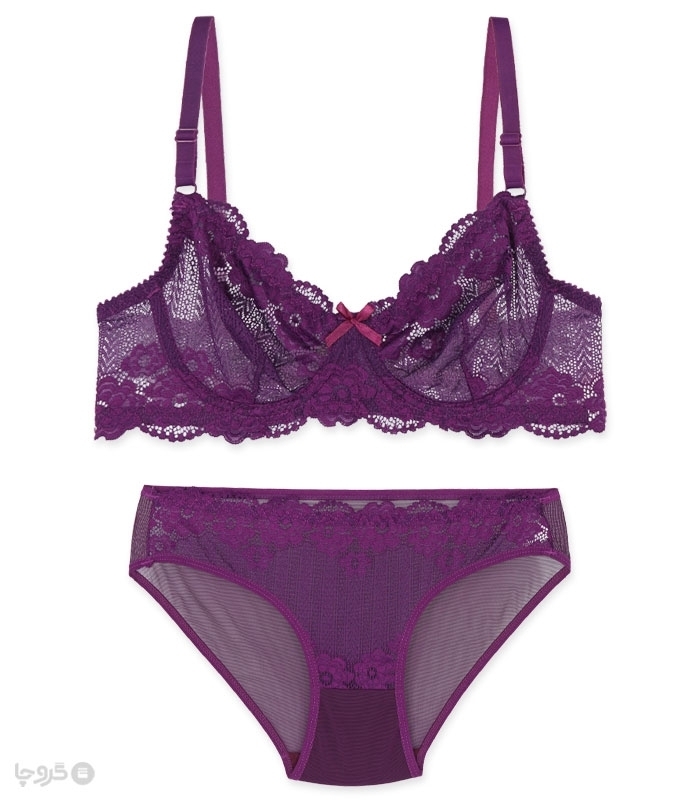 پک ست شورت و سوتین تور و گیپور فنردار ژوبین کد 111 - بسته 4 عددی