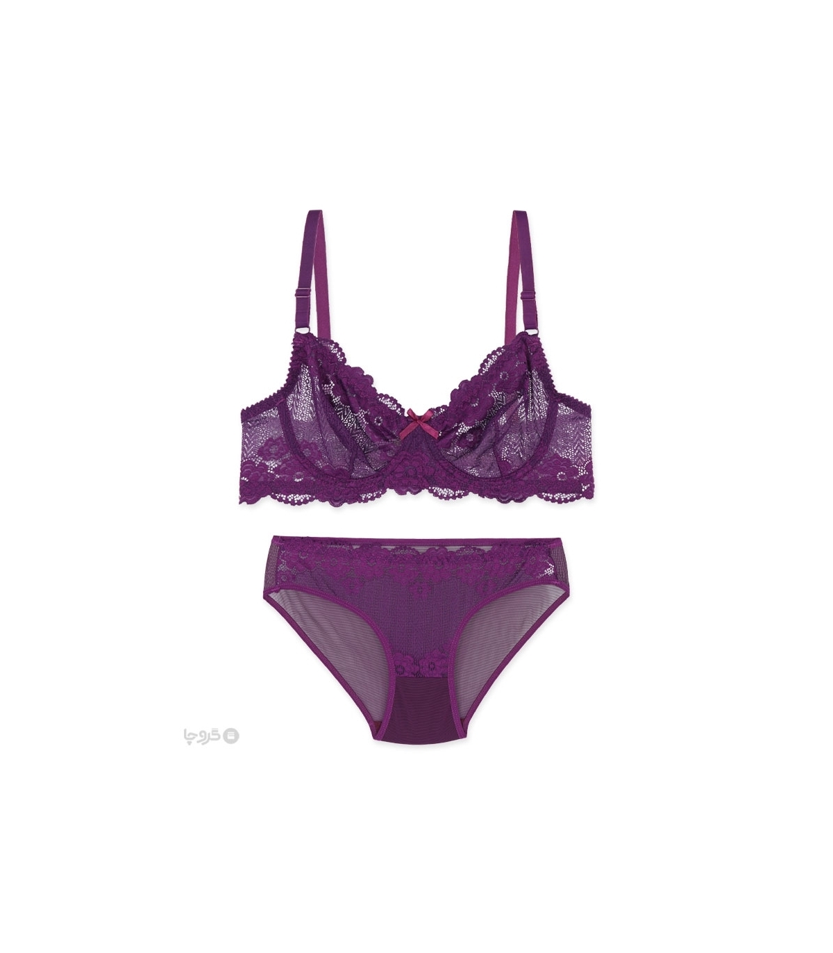 پک ست شورت و سوتین تور و گیپور فنردار ژوبین کد 111 - بسته 4 عددی