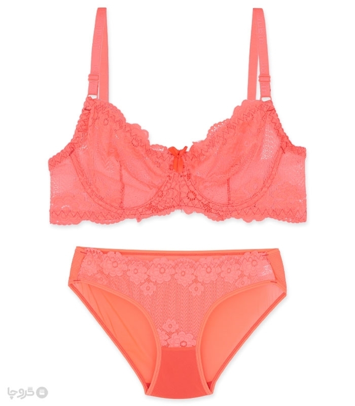 پک ست شورت و سوتین تور و گیپور فنردار ژوبین کد 111 - بسته 4 عددی