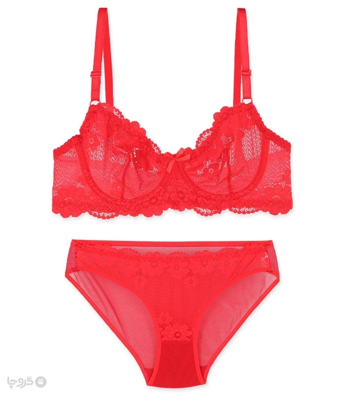 پک ست شورت و سوتین تور و گیپور فنردار ژوبین کد 111 - بسته 4 عددی