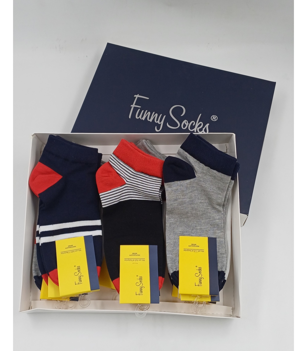 خرید عمده پک جوراب مچی مردانه Funny Socks فانی ساکس کد 85113 - جعبه 12 عددی