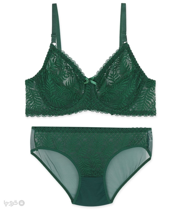 پک ست شورت و سوتین دانتل فنردار ژوبین کد 115  - بسته 4 عددی