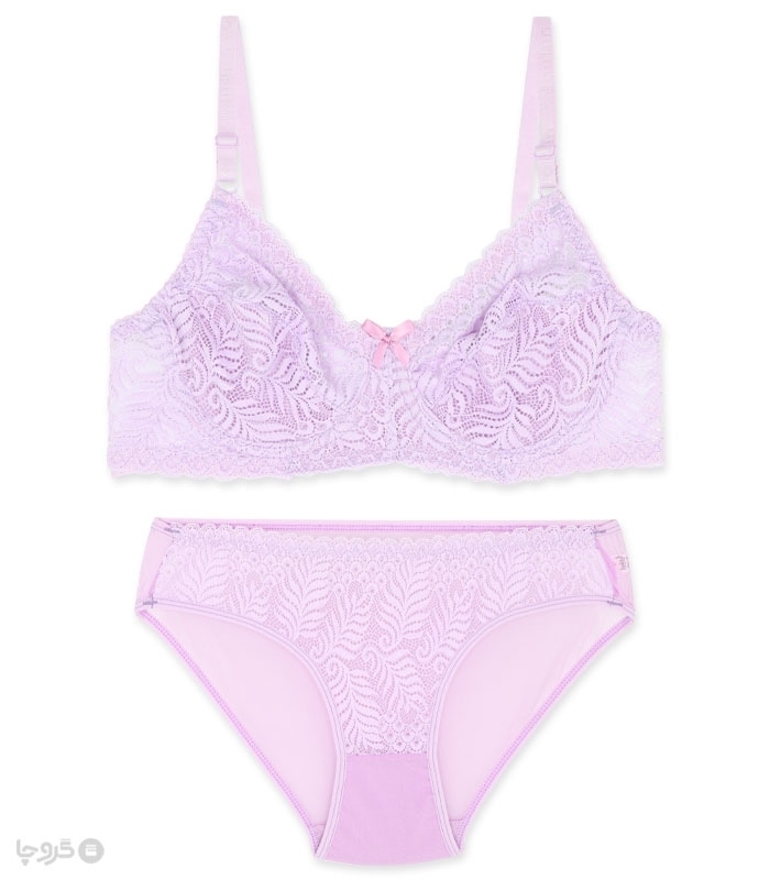 پک ست شورت و سوتین دانتل فنردار ژوبین کد 115  - بسته 4 عددی