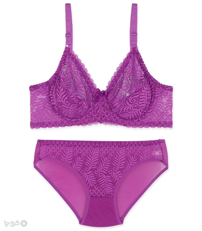 پک ست شورت و سوتین دانتل فنردار ژوبین کد 115  - بسته 4 عددی