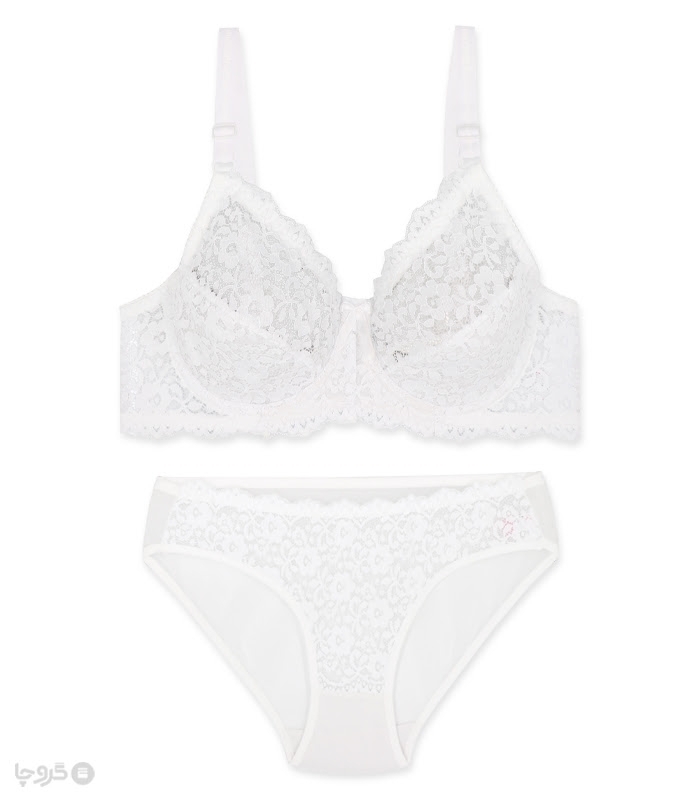 پک ست شورت و سوتین دانتل فنردار ژوبین کد 115  - بسته 4 عددی