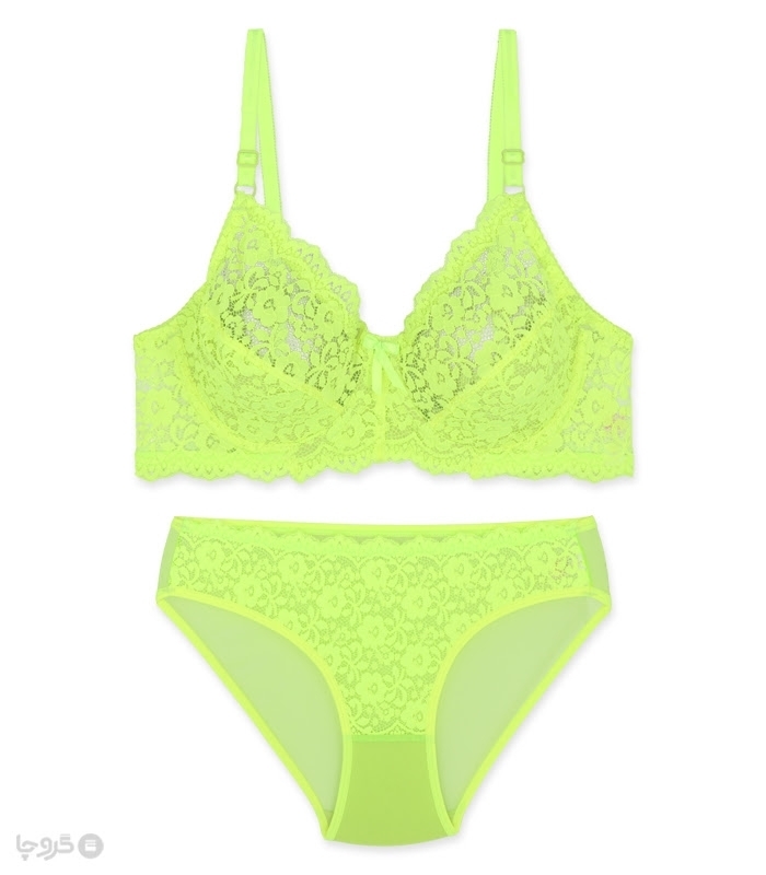 پک ست شورت و سوتین دانتل فنردار ژوبین کد 115  - بسته 4 عددی