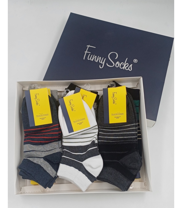 خرید عمده پک جوراب مچی مردانه Funny Socks فانی ساکس کد 85115 - جعبه 12 عددی