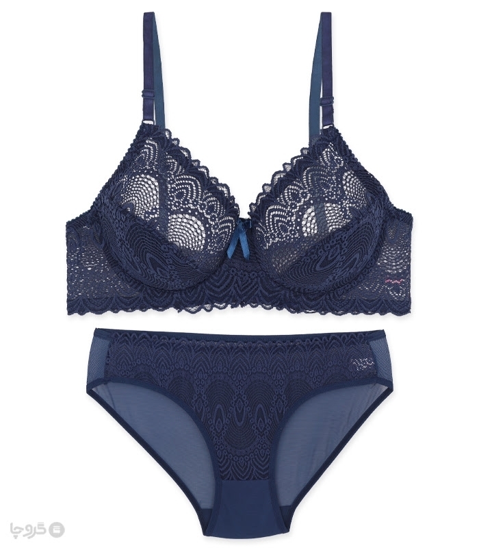 پک ست شورت و سوتین دانتل فنردار ژوبین کد 115  - بسته 4 عددی