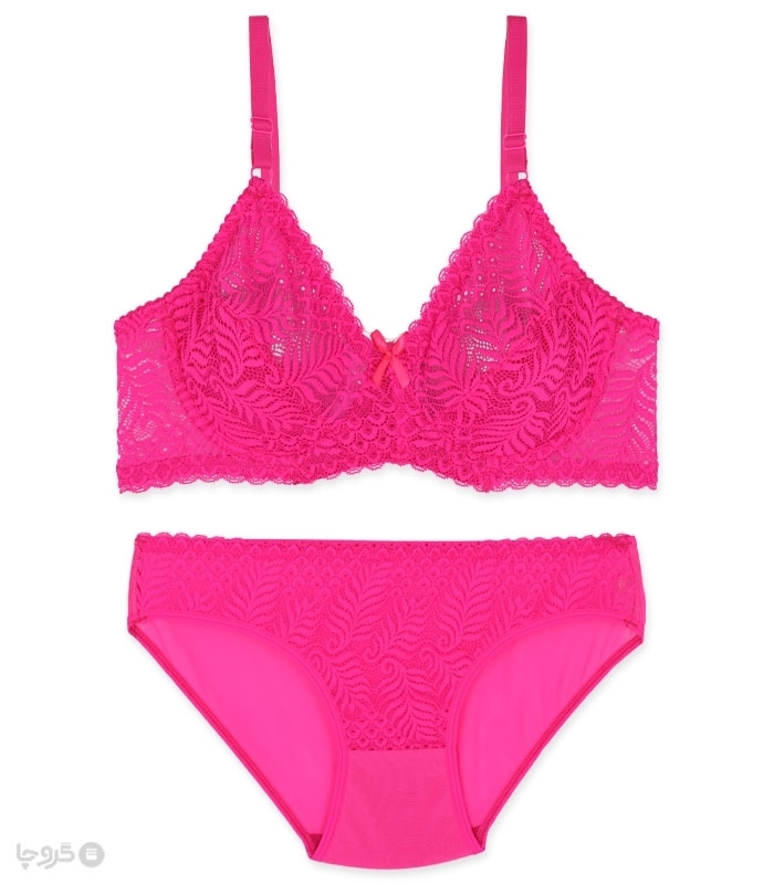 پک ست شورت و سوتین دانتل فنردار ژوبین کد 115  - بسته 4 عددی