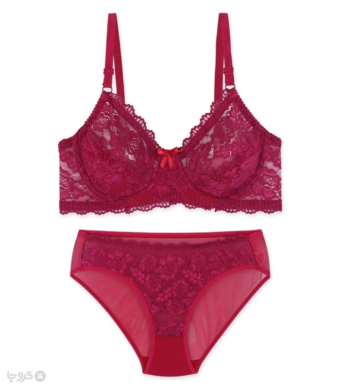 پک ست شورت و سوتین دانتل فنردار ژوبین کد 115  - بسته 4 عددی