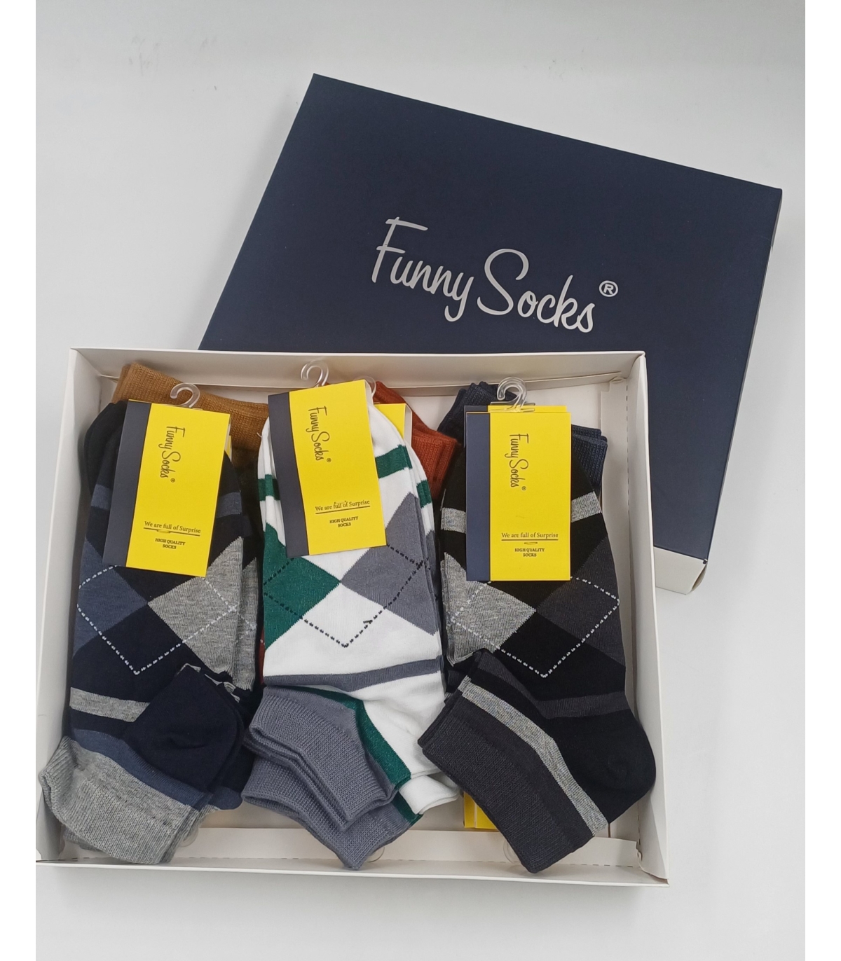 خرید عمده پک جوراب مچی مردانه Funny Socks فانی ساکس کد 85116 - جعبه 12 عددی