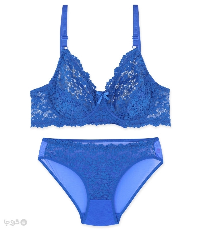 پک ست شورت و سوتین توری فنردار ژوبین کد 125 طرح گلدوزی - بسته 4 عددی