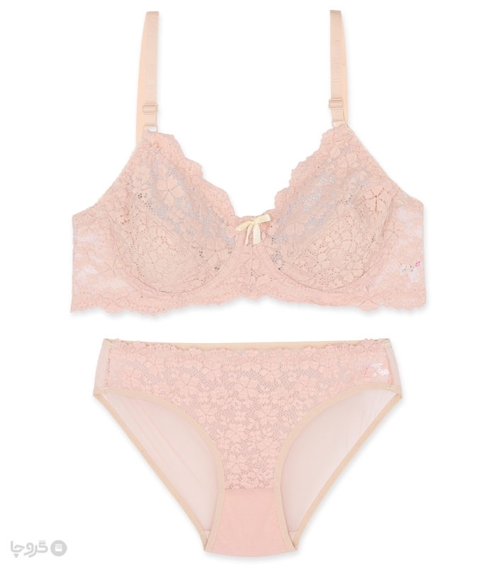 پک ست شورت و سوتین توری فنردار ژوبین کد 125 طرح گلدوزی - بسته 4 عددی