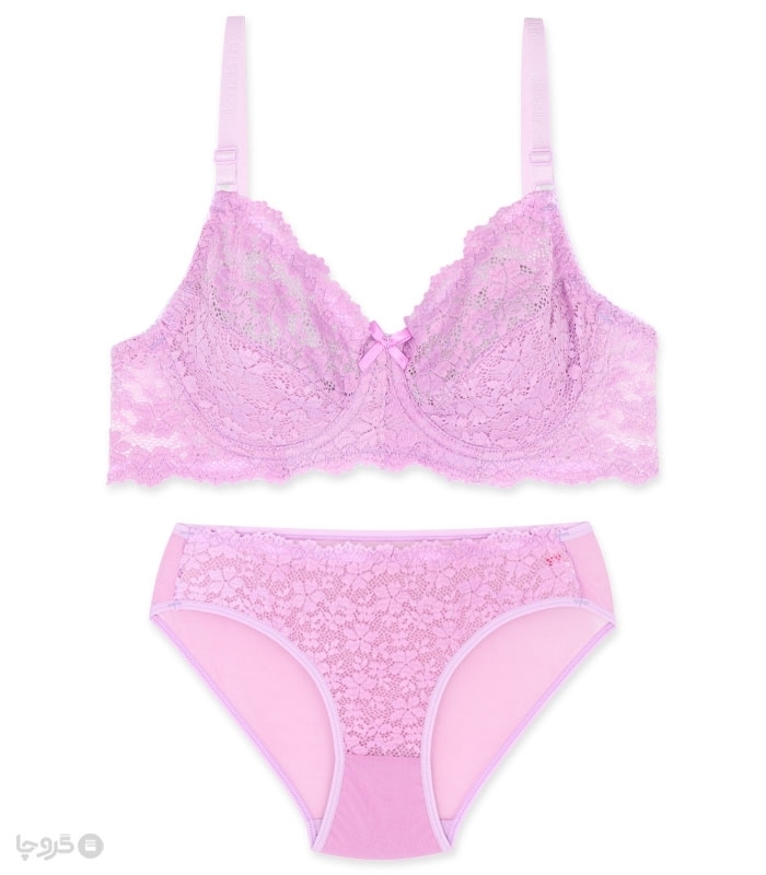 پک ست شورت و سوتین توری فنردار ژوبین کد 125 طرح گلدوزی - بسته 4 عددی