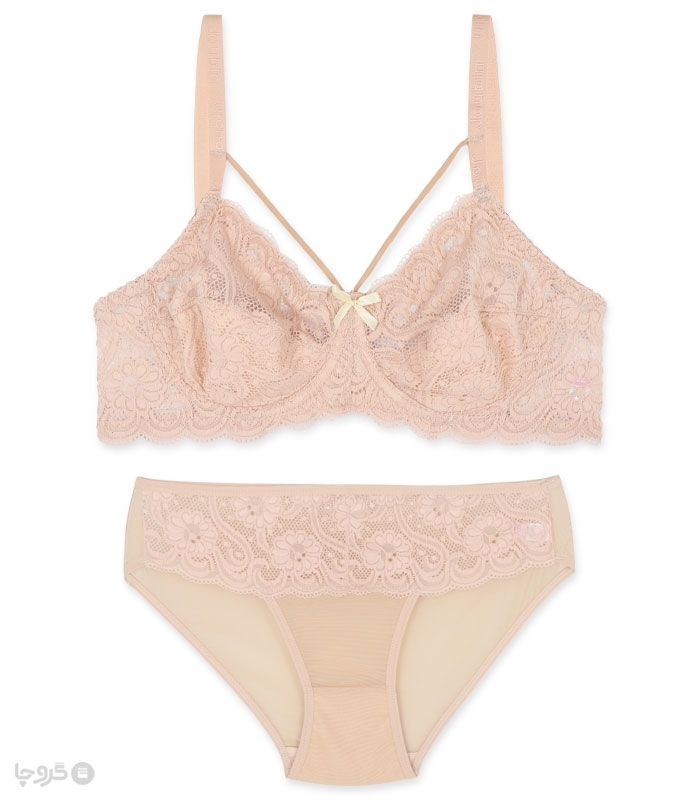 پک ست شورت و سوتین دانتل فنردار هارنس ژوبین کد 711 - بسته 4 عددی