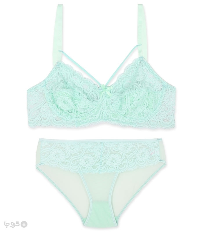 پک ست شورت و سوتین دانتل فنردار هارنس ژوبین کد 711 - بسته 4 عددی