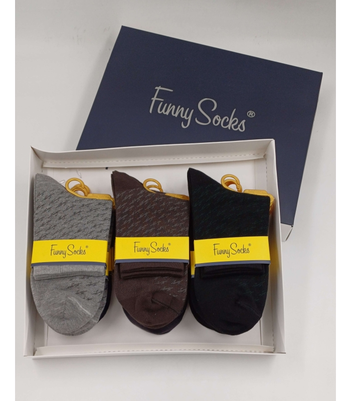 خرید عمده پک جوراب نیم ساق مردانه Funny Socks فانی ساکس کد 75114 - جعبه 12 عددی