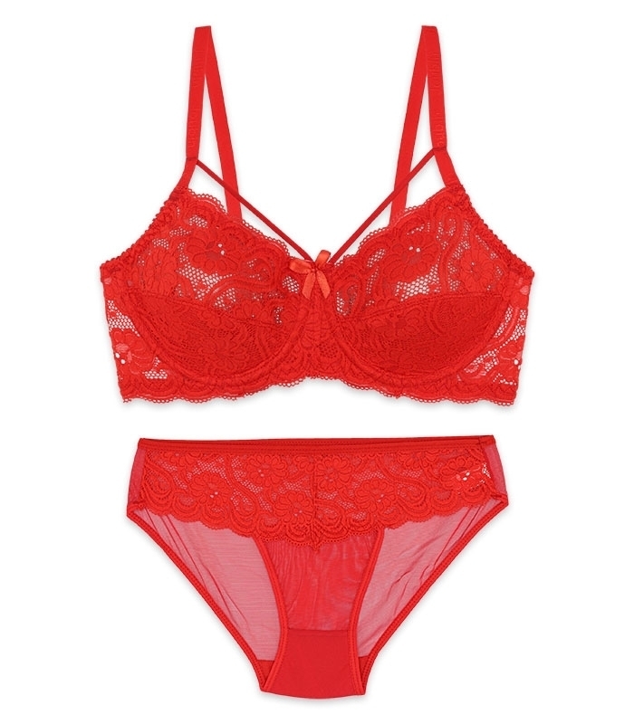 پک ست شورت و سوتین دانتل فنردار هارنس ژوبین کد 711 - بسته 4 عددی