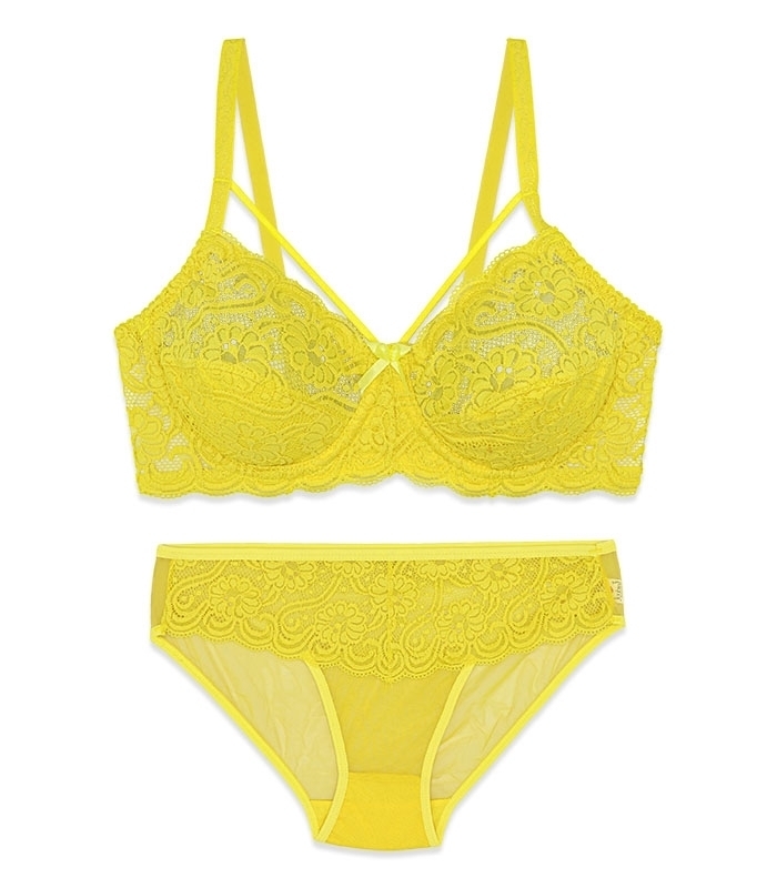 پک ست شورت و سوتین دانتل فنردار هارنس ژوبین کد 711 - بسته 4 عددی