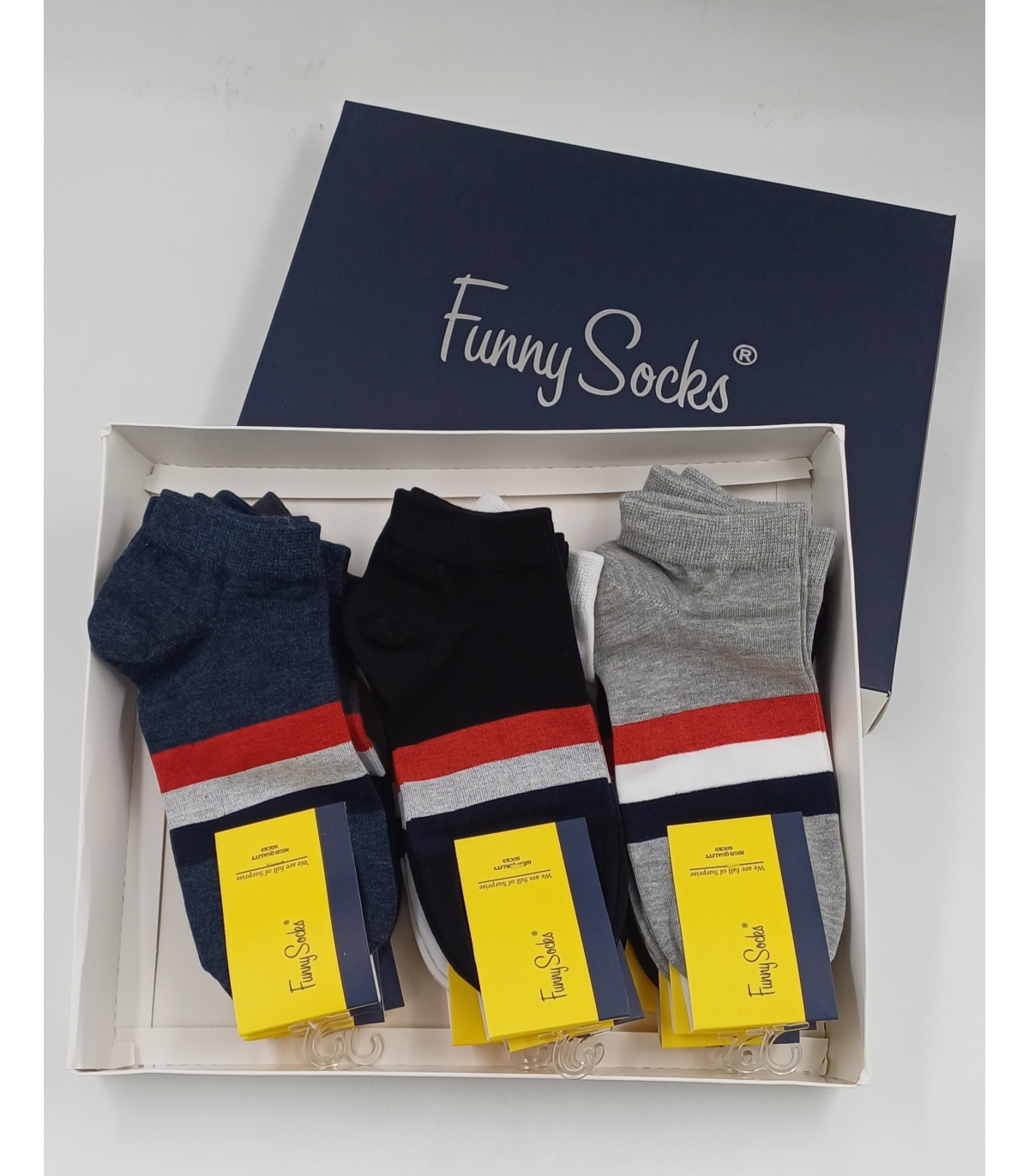 خرید عمده پک جوراب مچی مردانه Funny Socks فانی ساکس کد 85118 - جعبه 12 عددی