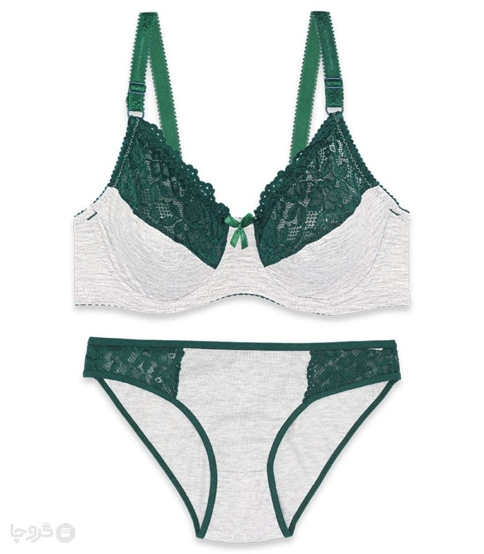 پک ست شورت و سوتین گیپور فنردار ژوبین کد 1088 - بسته 4 عددی