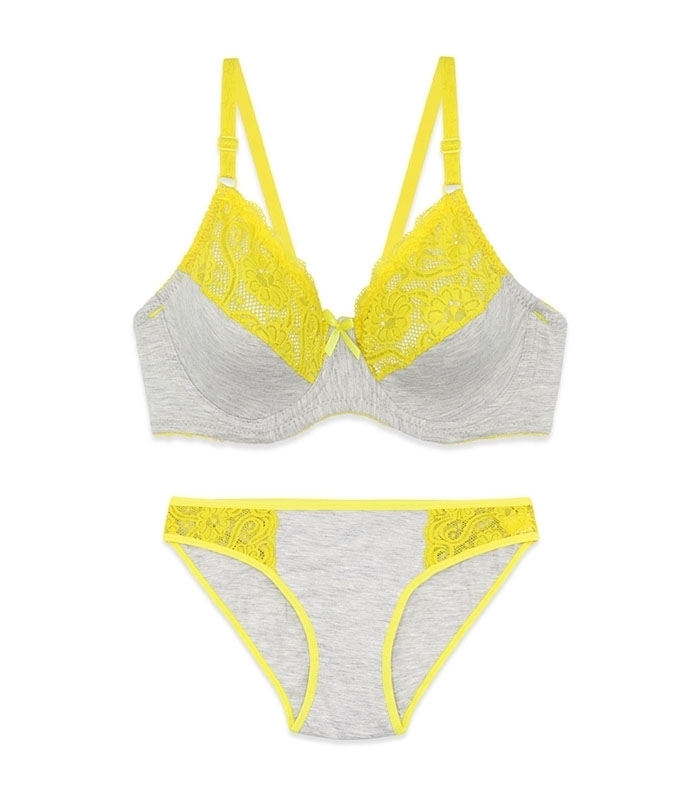 پک ست شورت و سوتین گیپور فنردار ژوبین کد 1088 - بسته 4 عددی