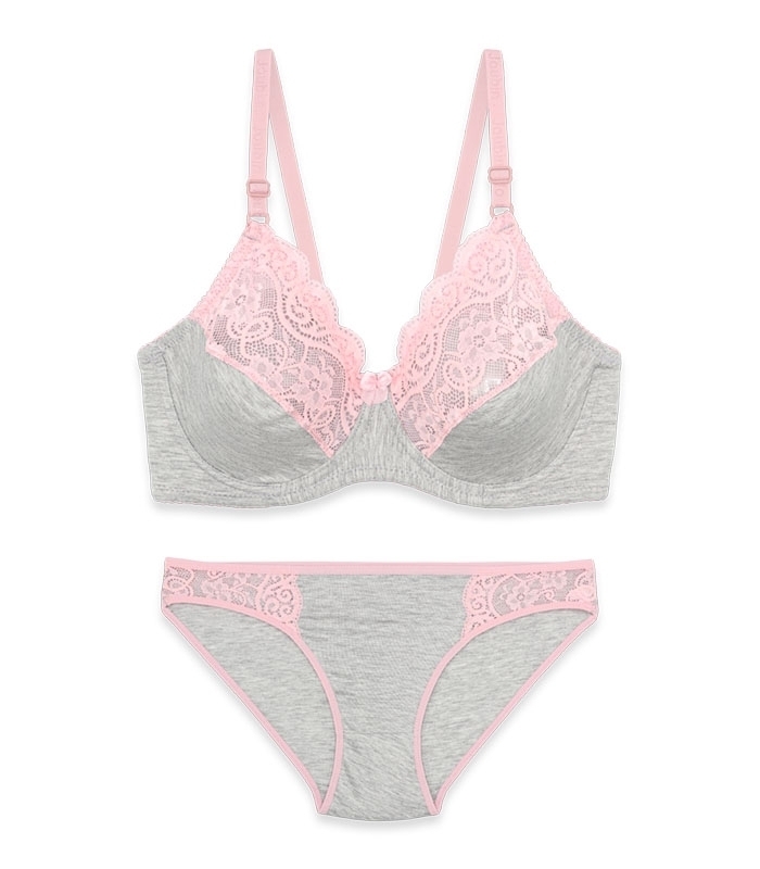 پک ست شورت و سوتین گیپور فنردار ژوبین کد 1088 - بسته 4 عددی