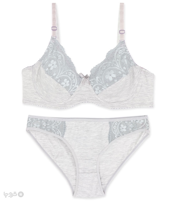 پک ست شورت و سوتین گیپور فنردار ژوبین کد 1088 - بسته 4 عددی