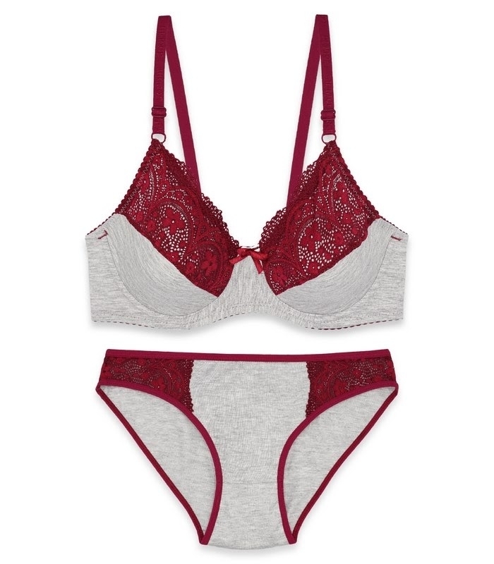 پک ست شورت و سوتین گیپور فنردار ژوبین کد 1088 - بسته 4 عددی