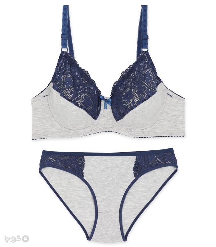 پک ست شورت و سوتین گیپور فنردار ژوبین کد 1088 - بسته 4 عددی