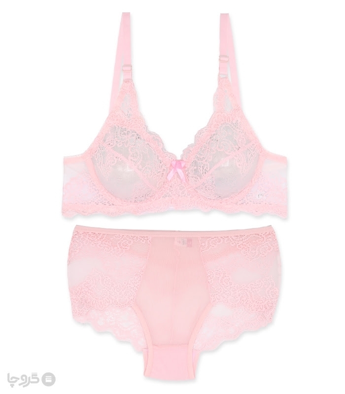 پک ست شورت و سوتین گیپور فنردار ژوبین کد 1166 - بسته 4 عددی