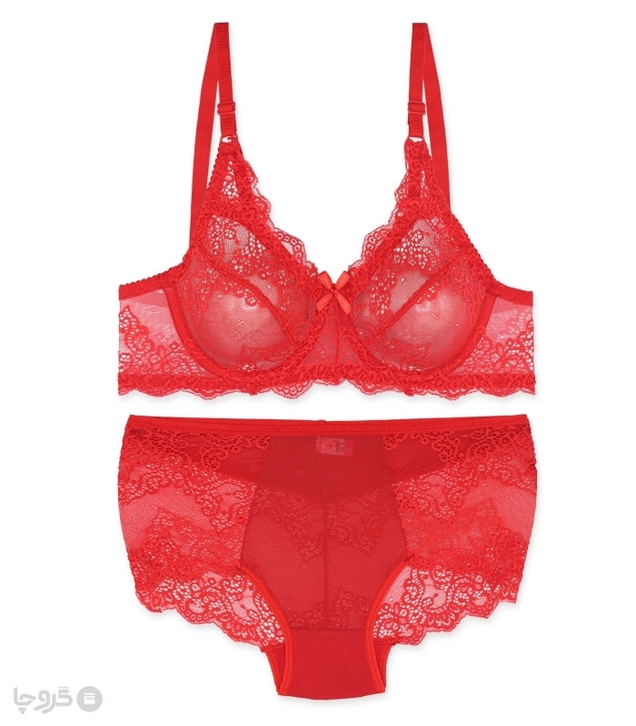 پک ست شورت و سوتین گیپور فنردار ژوبین کد 1166 - بسته 4 عددی