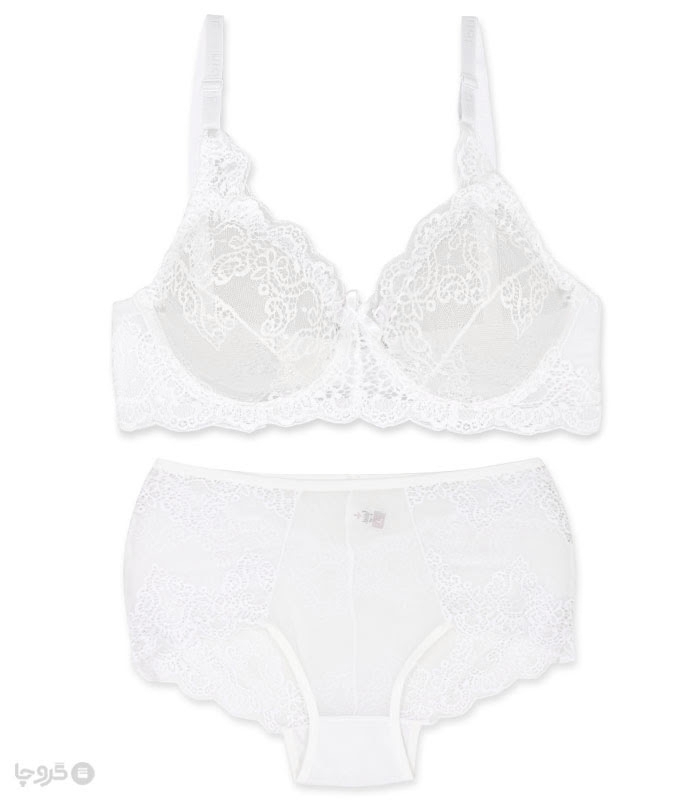 پک ست شورت و سوتین گیپور فنردار ژوبین کد 1166 - بسته 4 عددی