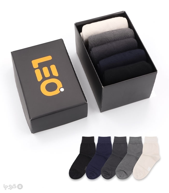 خرید عمده پک جوراب نیم ساق زنانه Leo لئو کد 504 - 2 جعبه 5 عددی