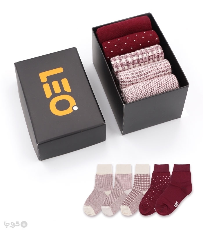 خرید عمده پک جوراب نیم ساق زنانه Leo لئو کد 503 - 2 جعبه 5 عددی