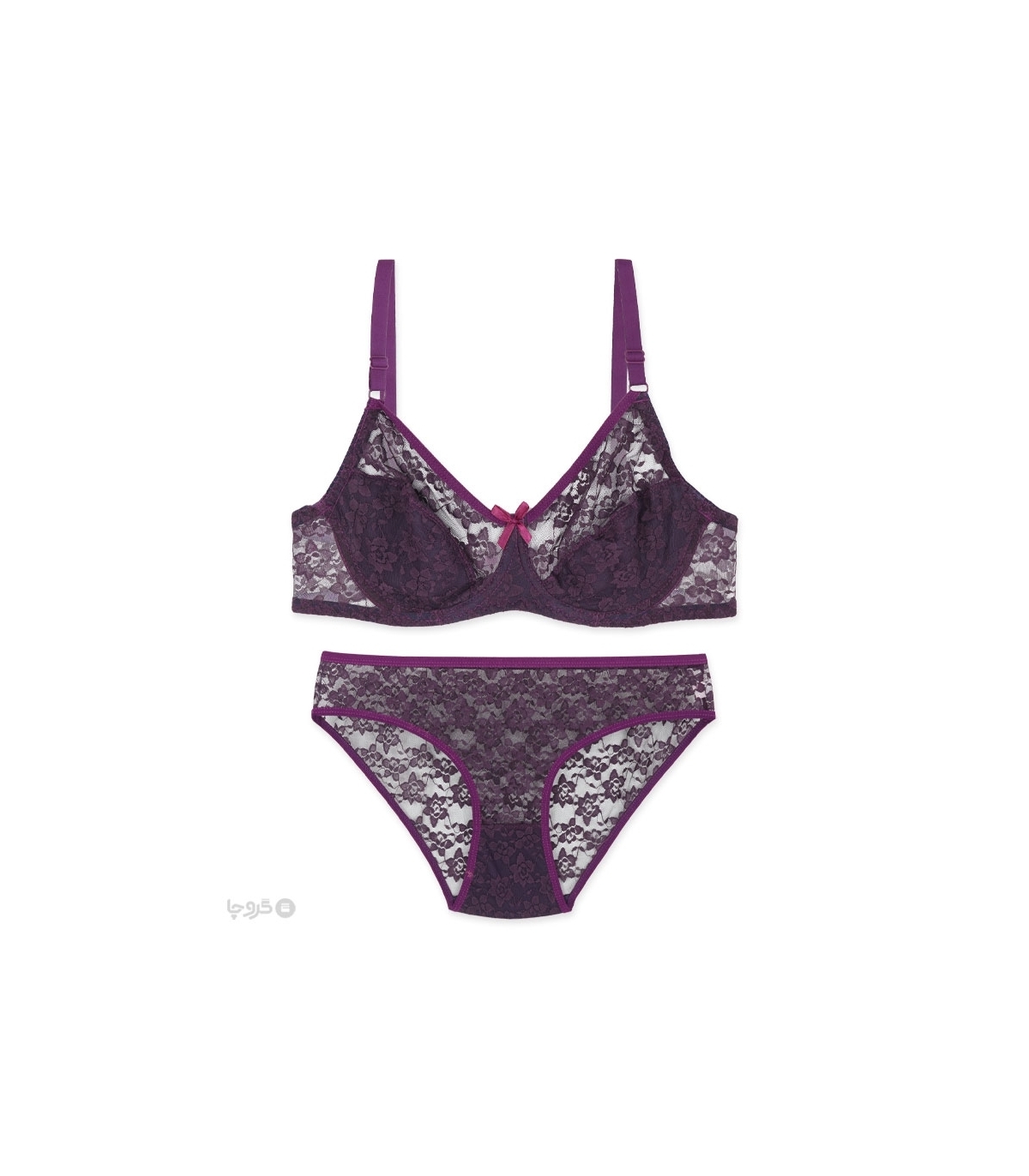 پک ست شورت و سوتین توری فنردار ژوبین کد 1377 - بسته 4 عددی