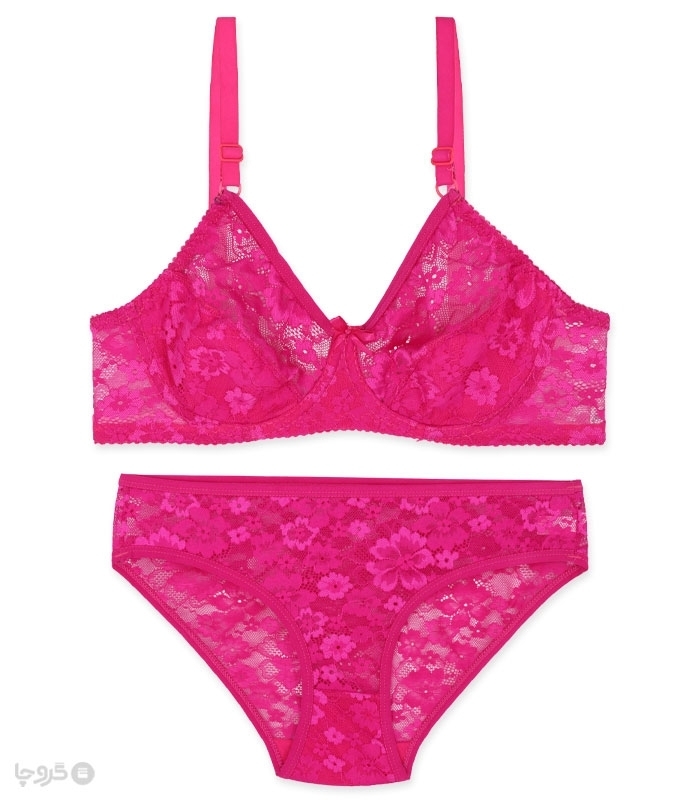 پک ست شورت و سوتین توری فنردار ژوبین کد 1377 - بسته 4 عددی