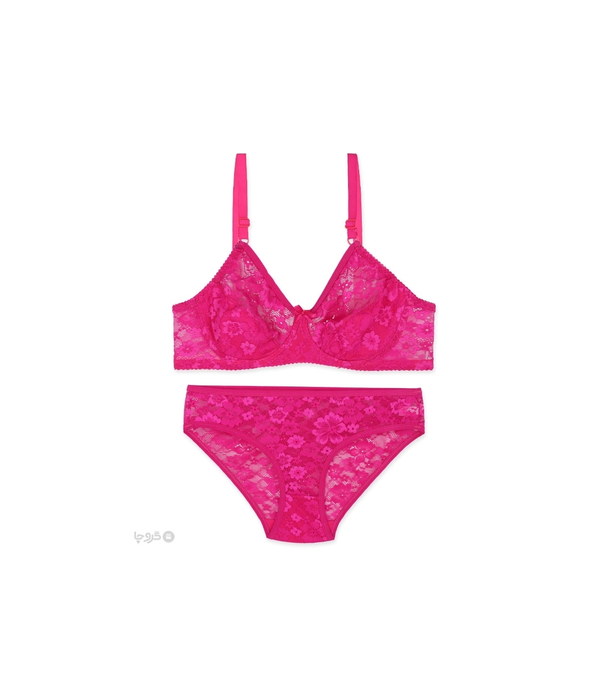 پک ست شورت و سوتین توری فنردار ژوبین کد 1377 - بسته 4 عددی