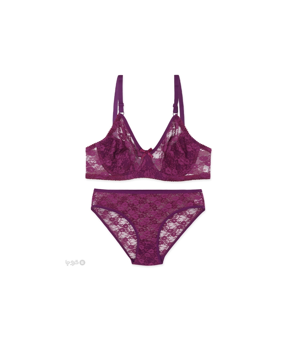 پک ست شورت و سوتین توری فنردار ژوبین کد 1377 - بسته 4 عددی