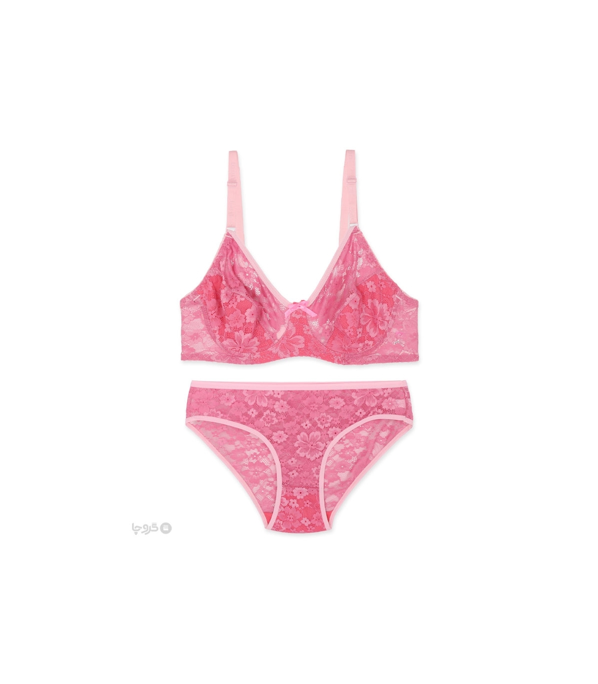 پک ست شورت و سوتین توری فنردار ژوبین کد 1377 - بسته 4 عددی