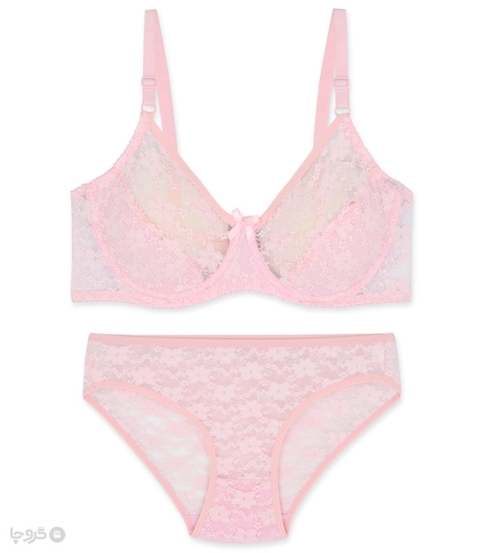 پک ست شورت و سوتین توری فنردار ژوبین کد 1377 - بسته 4 عددی