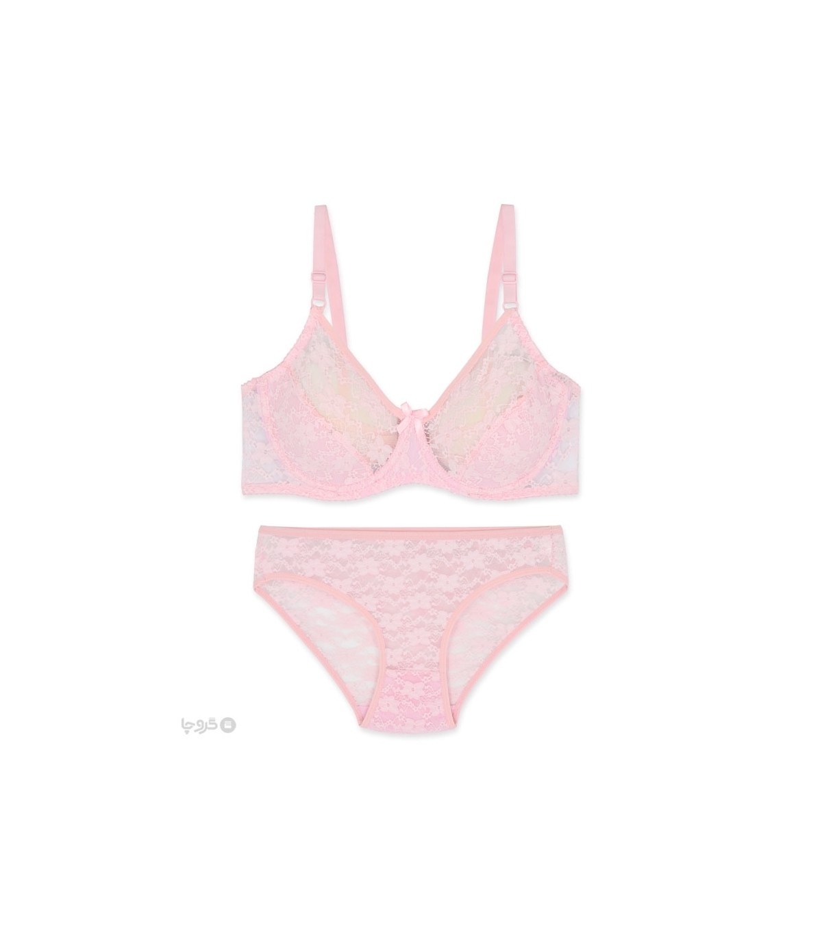 پک ست شورت و سوتین توری فنردار ژوبین کد 1377 - بسته 4 عددی