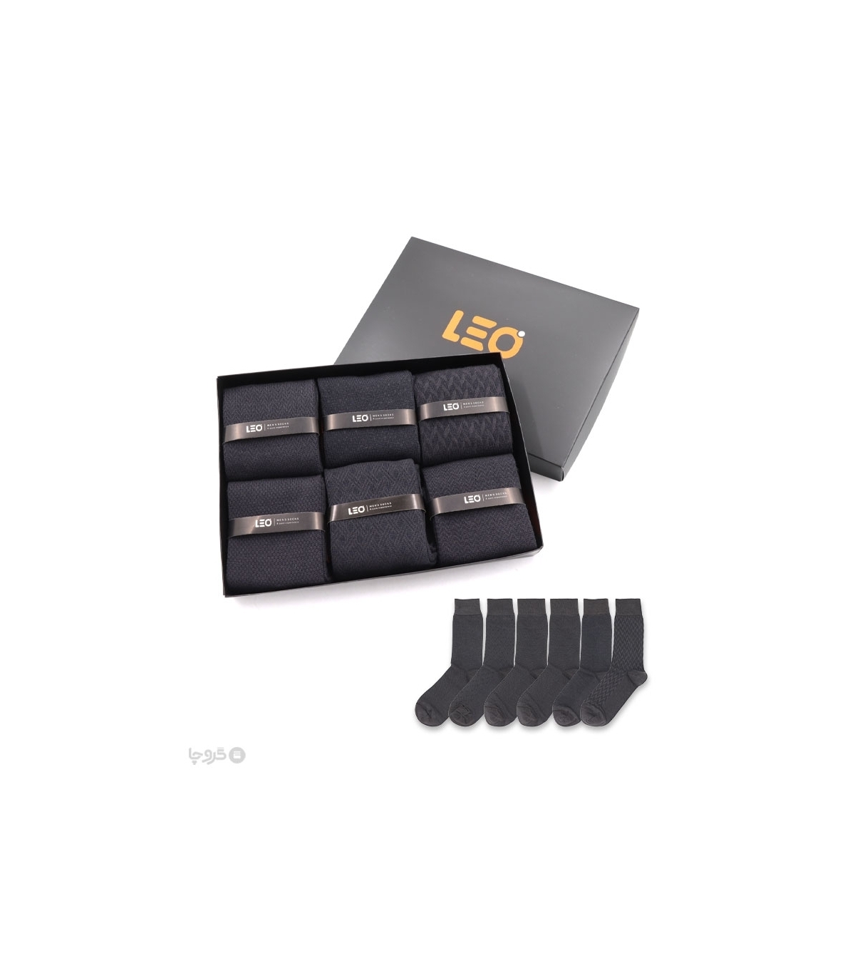 خرید عمده پک جوراب ساقدار مردانه Leo لئو کد 120 - 2 جعبه 6 عددی
