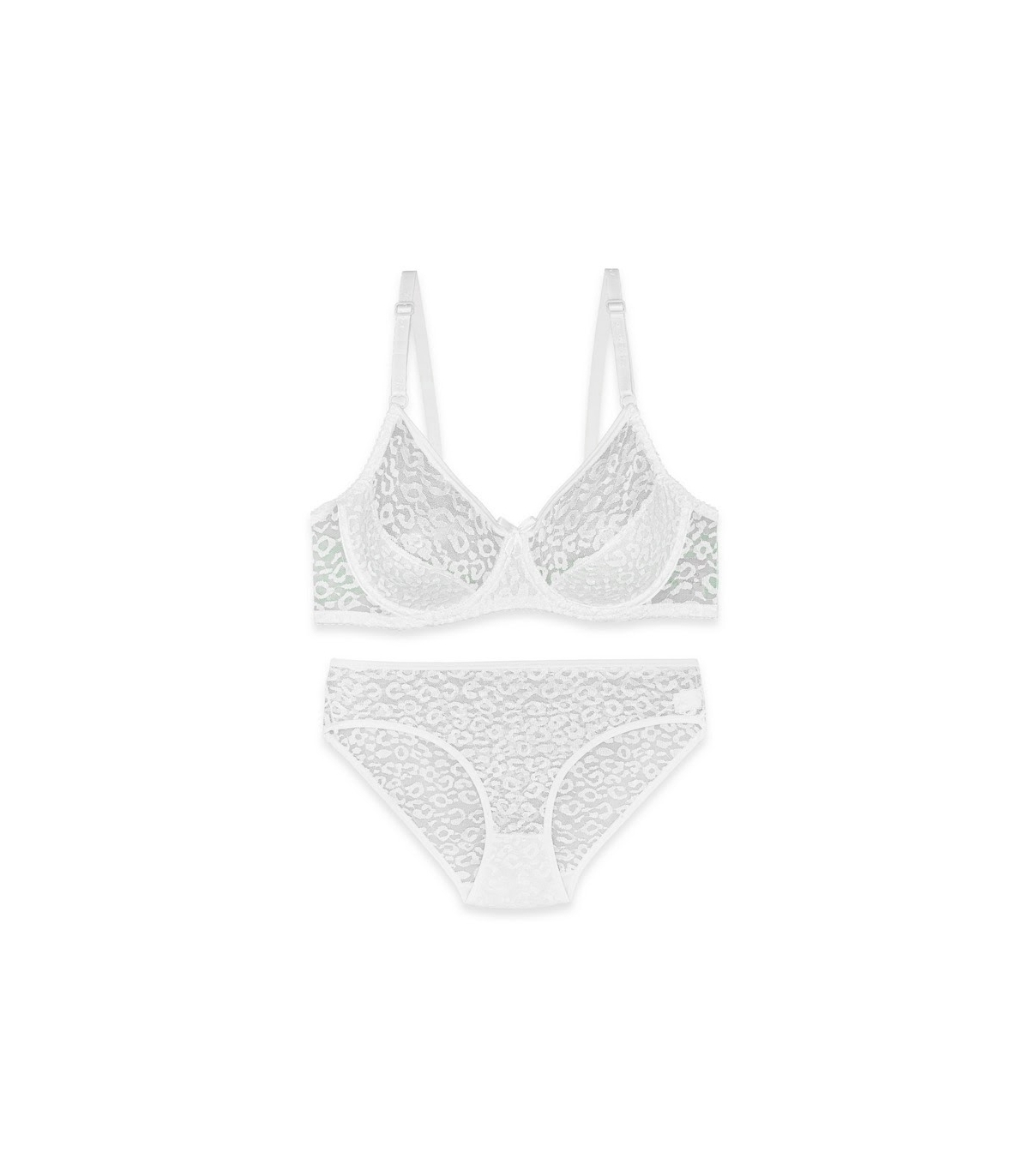 پک ست شورت و سوتین توری فنردار ژوبین کد 1377 - بسته 4 عددی