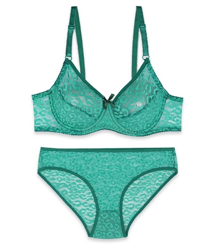 پک ست شورت و سوتین توری فنردار ژوبین کد 1377 - بسته 4 عددی