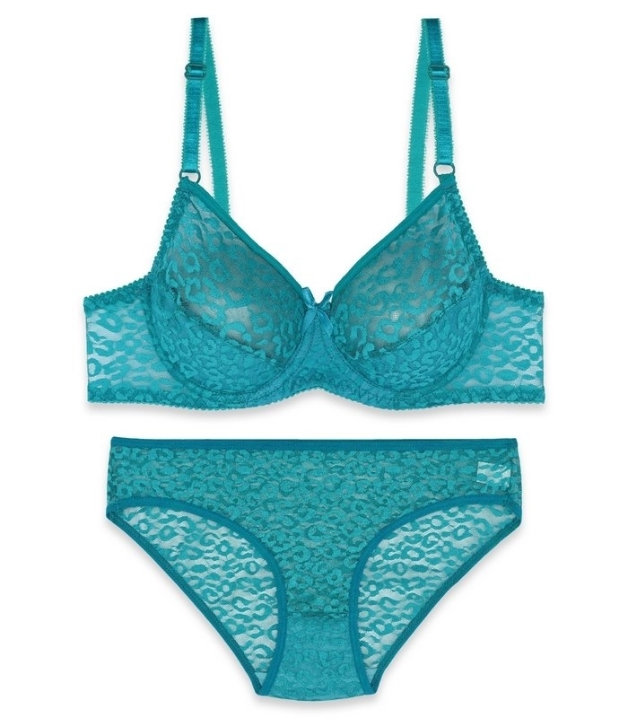 پک ست شورت و سوتین توری فنردار ژوبین کد 1377 - بسته 4 عددی