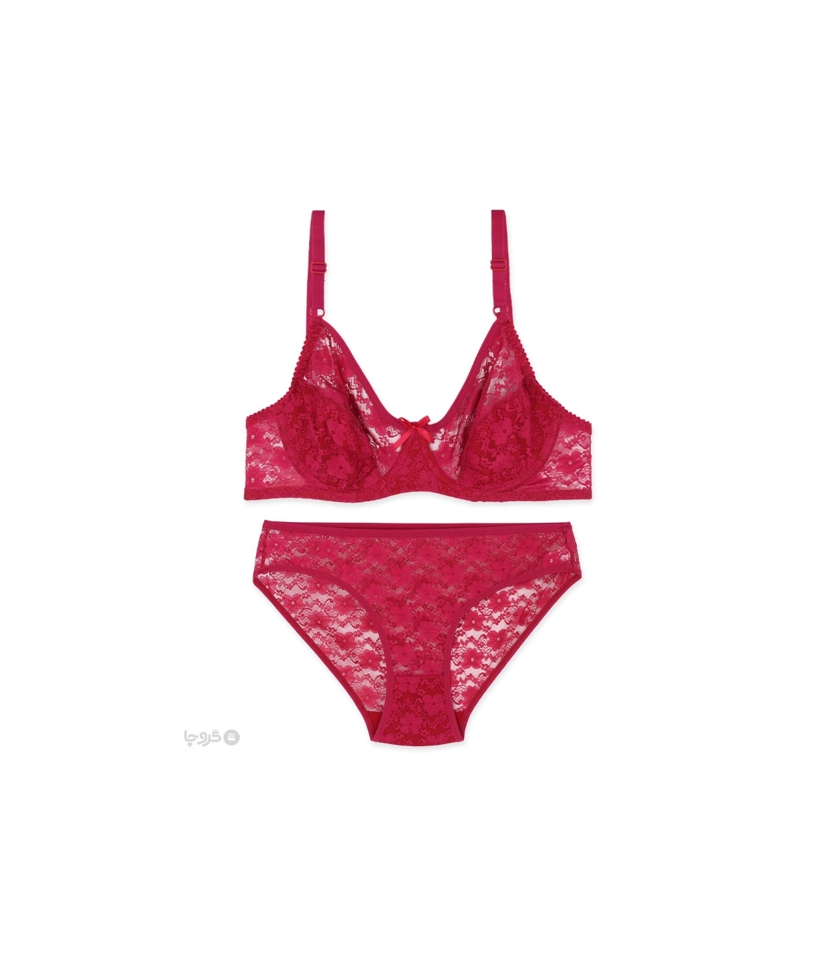 پک ست شورت و سوتین توری فنردار ژوبین کد 1377 - بسته 4 عددی