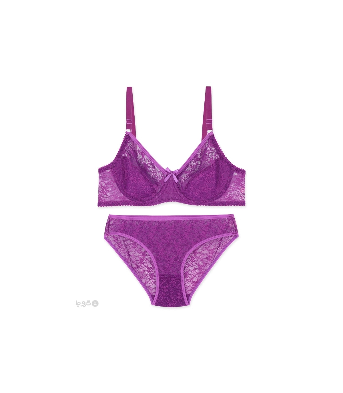 پک ست شورت و سوتین توری فنردار ژوبین کد 1377 - بسته 4 عددی