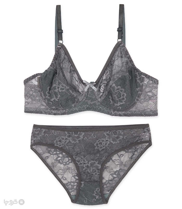 پک ست شورت و سوتین توری فنردار ژوبین کد 1377 - بسته 4 عددی