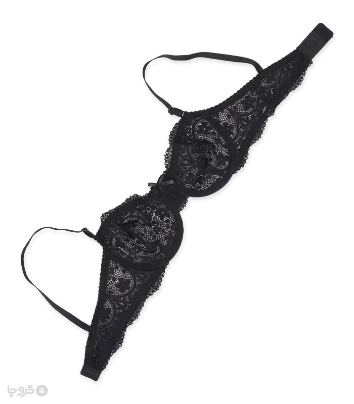 پک ست شورت و سوتین توری فنردار ژوبین کد 1395 گلدوزی - بسته 4 عددی